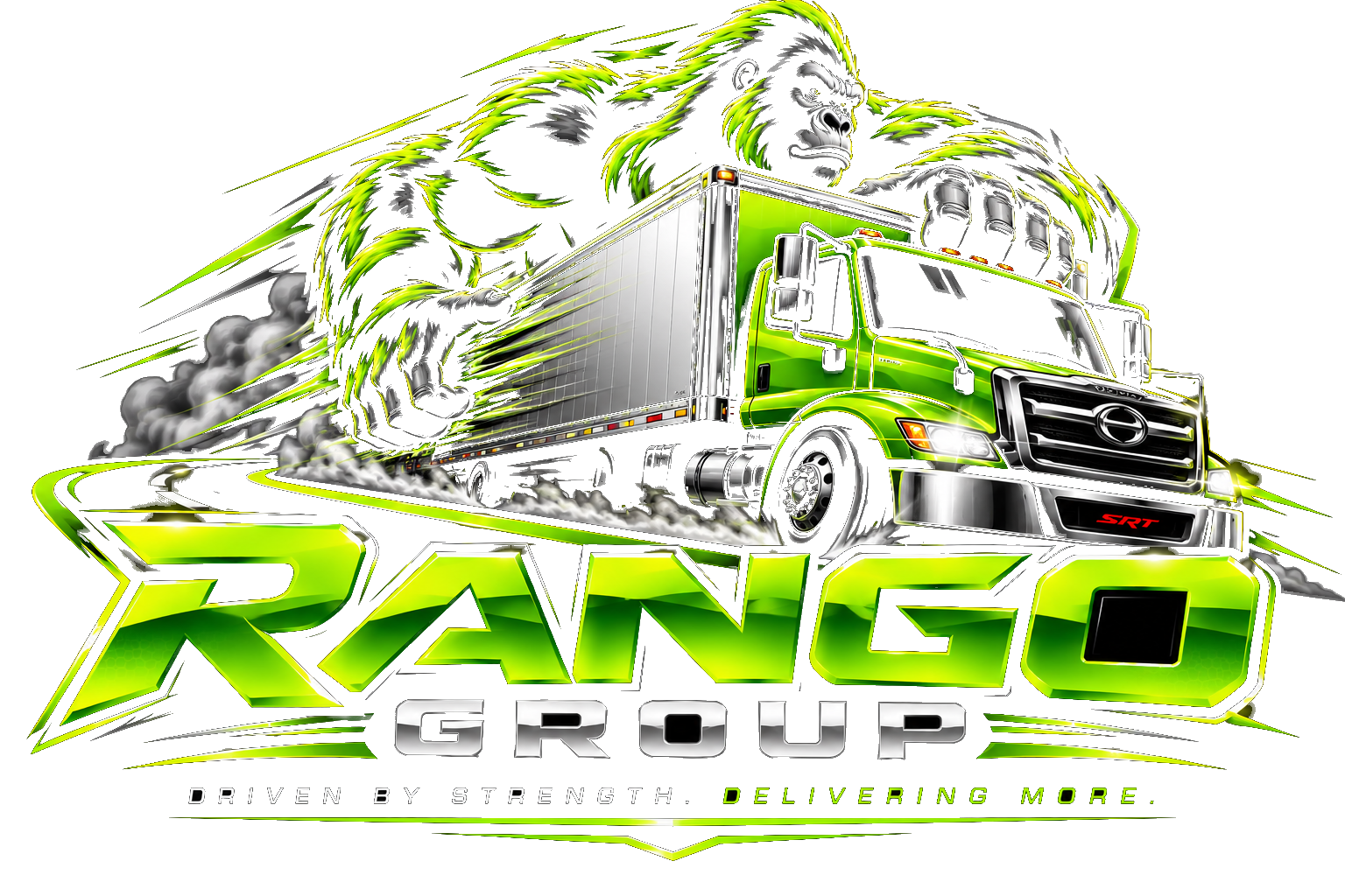 Rango Group gorilla and green box truck logo